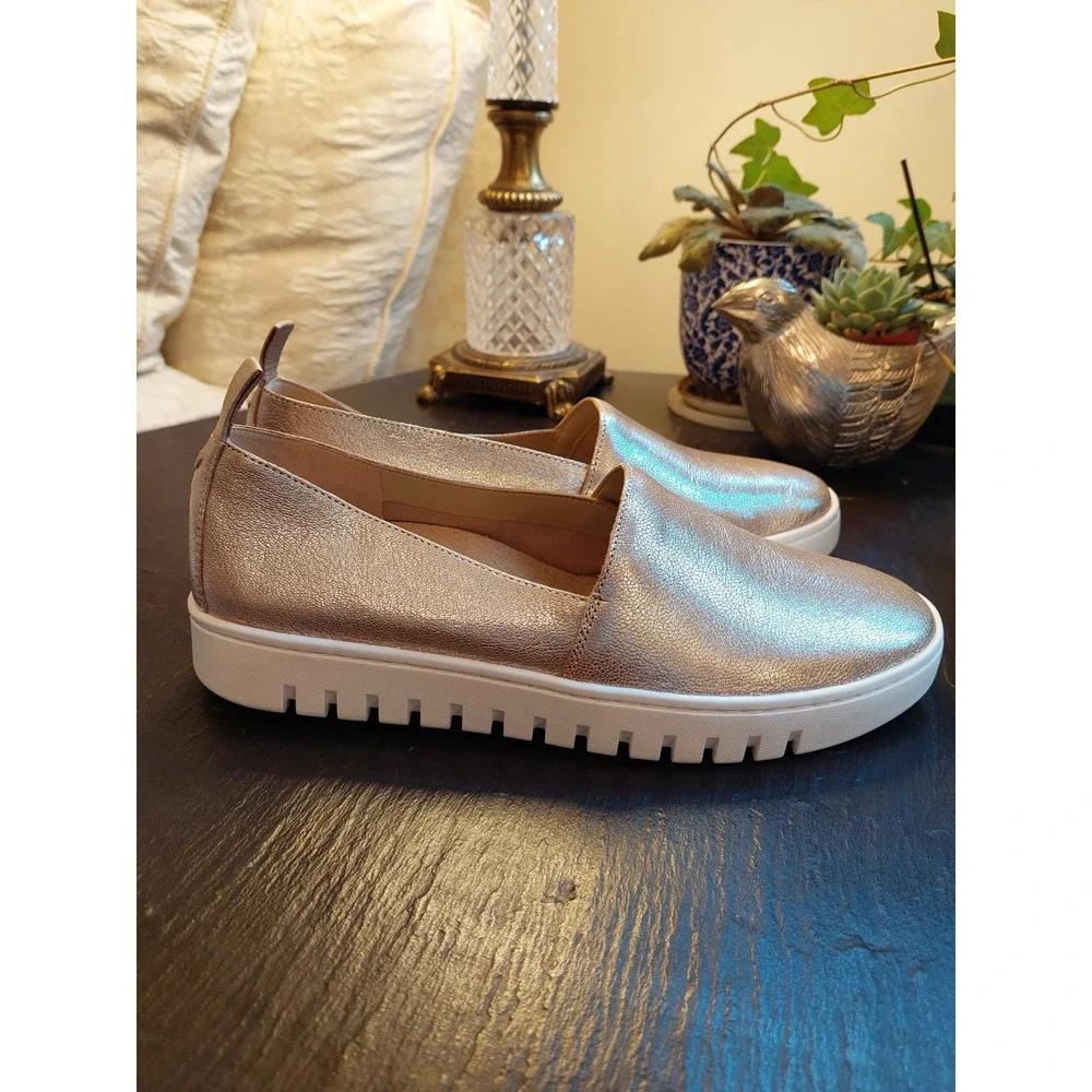 Vionic Wmns Uptown Aline Leather Slip-on Comfort Loafer Champagne 7.5W $145 NEW!